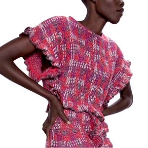 Zara sparkly cropped tweed sweater